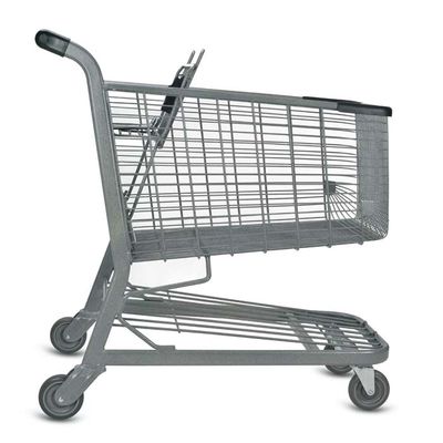 qualité  Wholesale 4 Wheel Supermarket Trolley Store Grocery Trolley Folding Steel Push Shopping Trolley usine