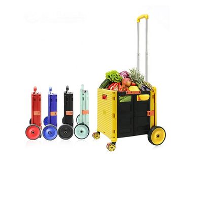 qualité  Market Shopping Cart Lightweight Folding Plastic Portable Grocery Cart Trailer Hand Cart usine