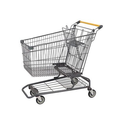 qualité  Euro Unfolding Shopping Trolley Metal Supermarket Shopping Trolley Grocery Wire Trolley usine